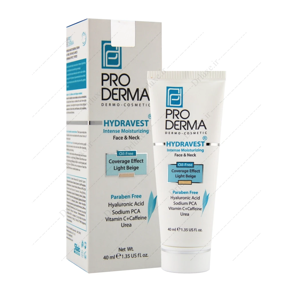 کرم مرطوب کننده قوی و رنگی صورت و گردن پرودرما